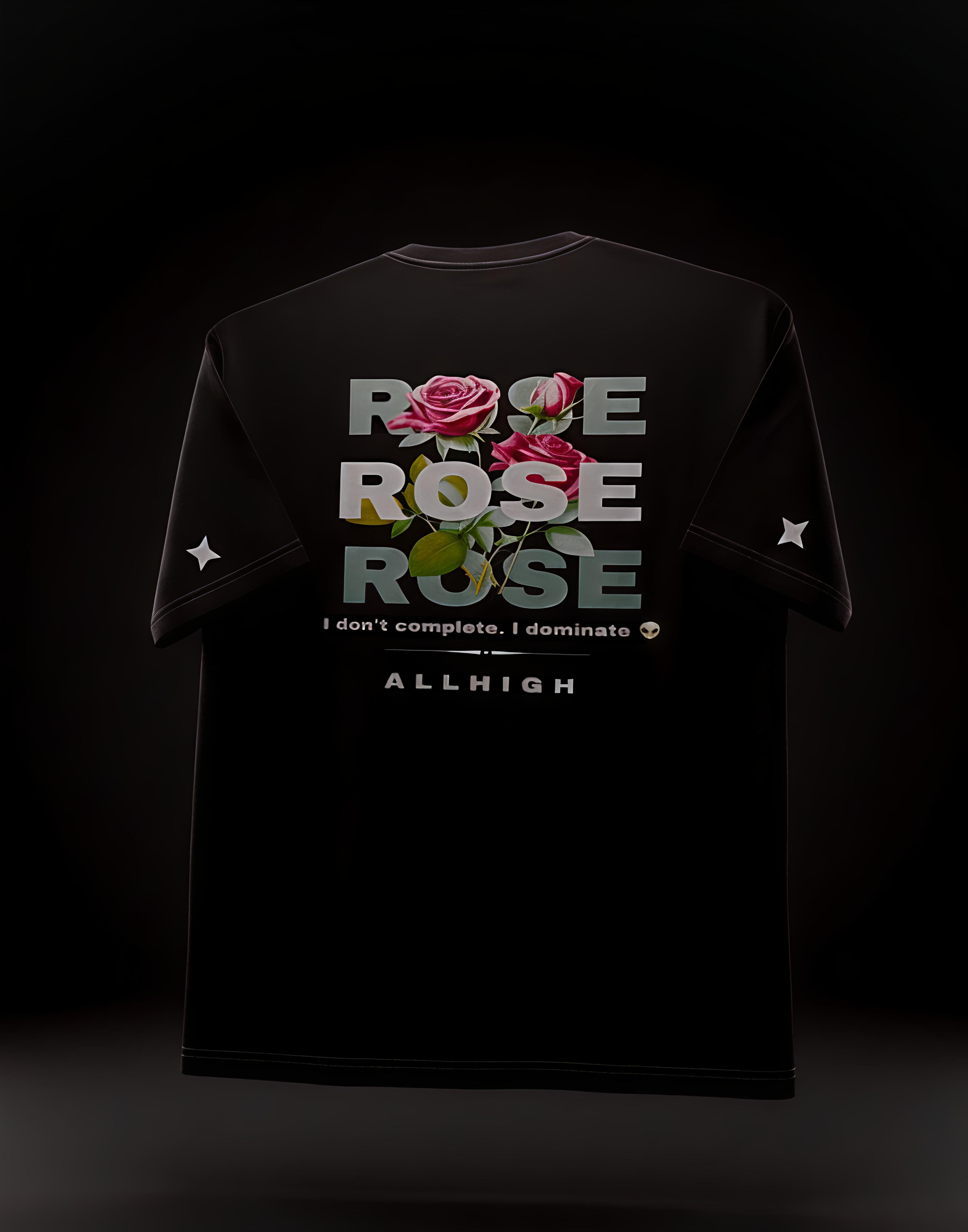 "ROSE" 0VERSIZED BLACK T-SHIRT HEAVYWEIGHT