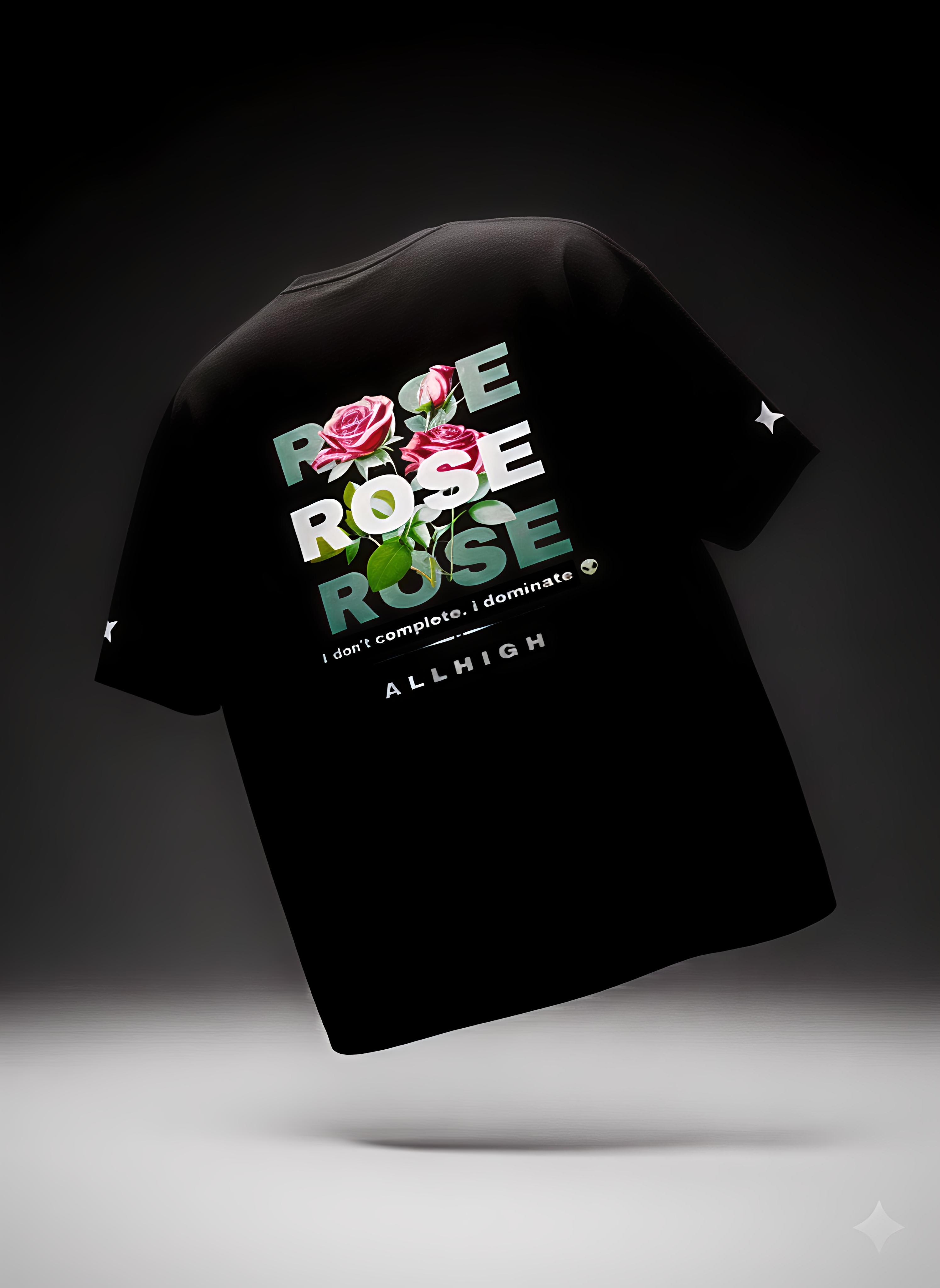 "ROSE" 0VERSIZED BLACK T-SHIRT HEAVYWEIGHT