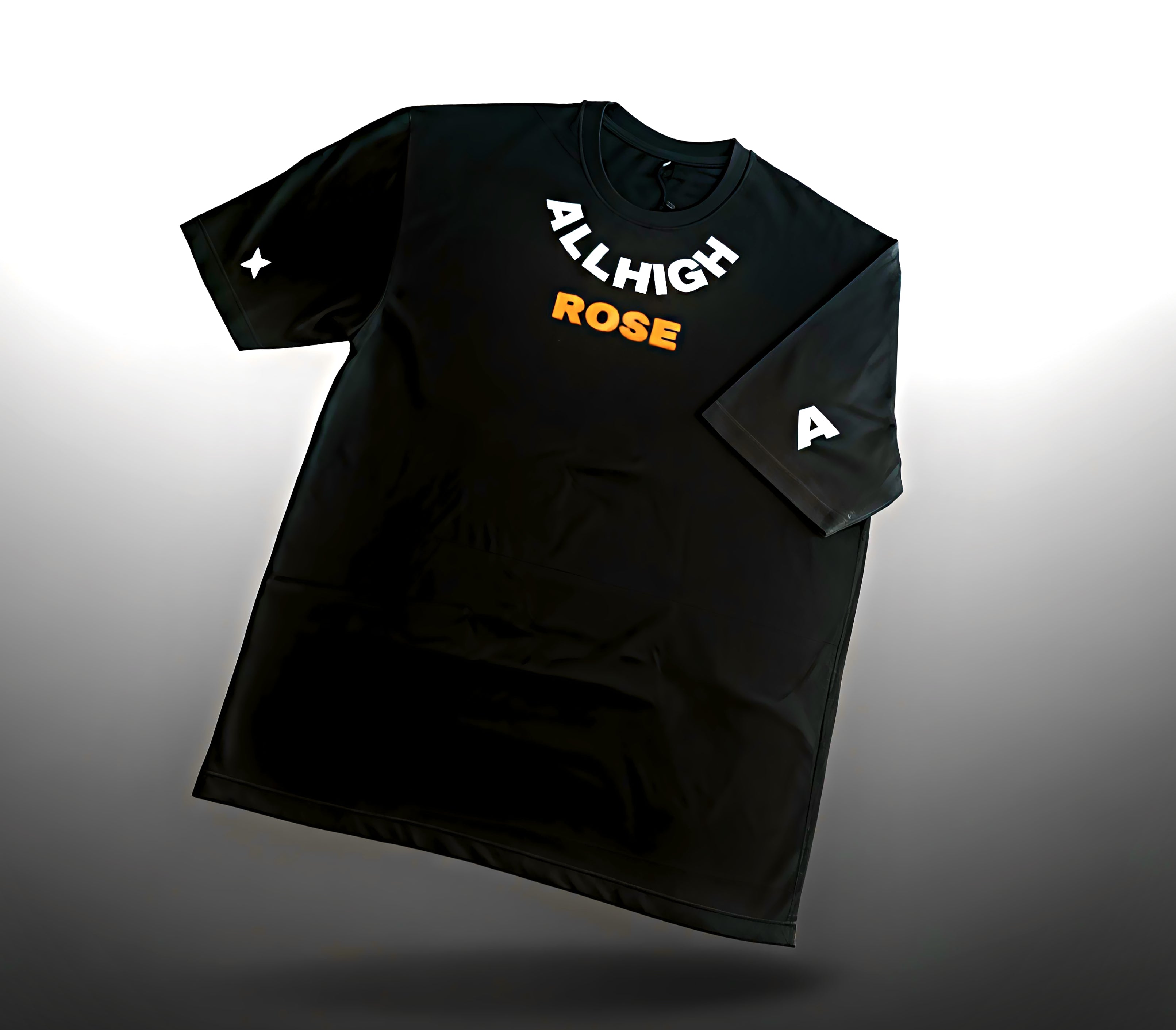 "ROSE" 0VERSIZED BLACK T-SHIRT HEAVYWEIGHT