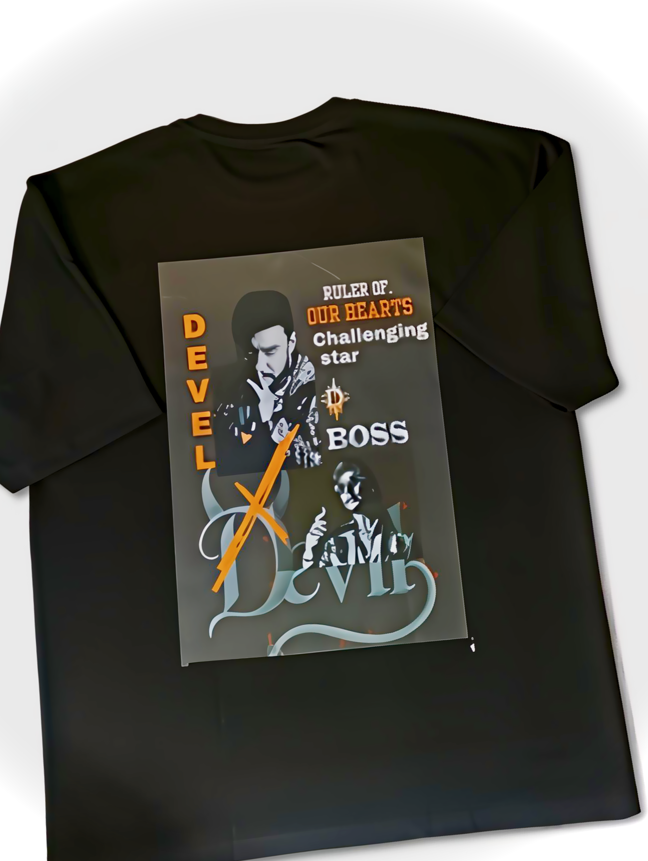 "DEVIL D BOSS" BLACK OVERSIZED T-SHIRT HEAVYWEIGHT